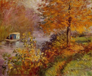  studio Painting - The Studio Boat Claude Monet